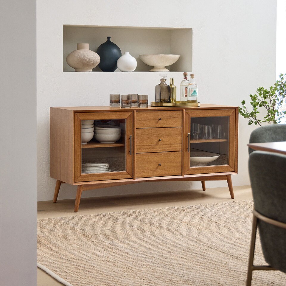Mid-Century Modern Glass Sideboard (147 cm)
